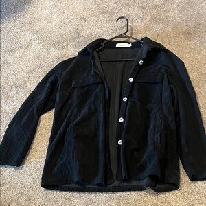 Comodo Black Corduroy Shirt Jacket